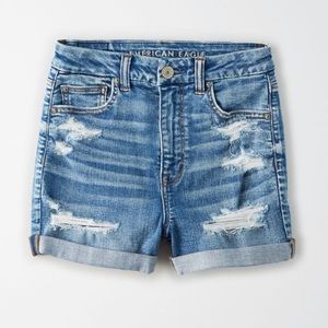 AMERICAN EAGLE CURVY HIGH WAISTED JEAN SHORTS